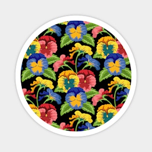 Pansy Flowers Pattern Magnet